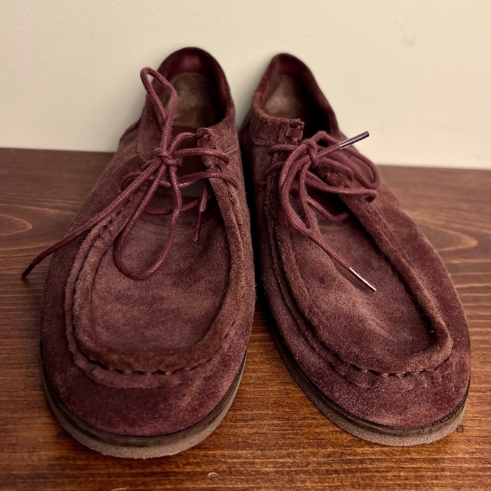 Lucky Brand Acaciah Flat Leather Suede Laced Boat Shoe in Rich Chestnut Fall - Picture 6 of 11